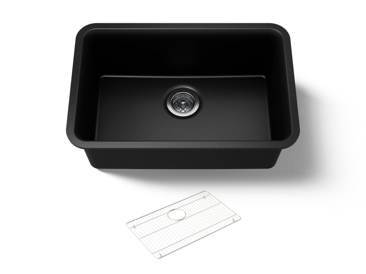 KOHLER K-28000-CM1 Cairn 27-1/2" Undermount Single-Bowl Kitchen Sink - Matte Black