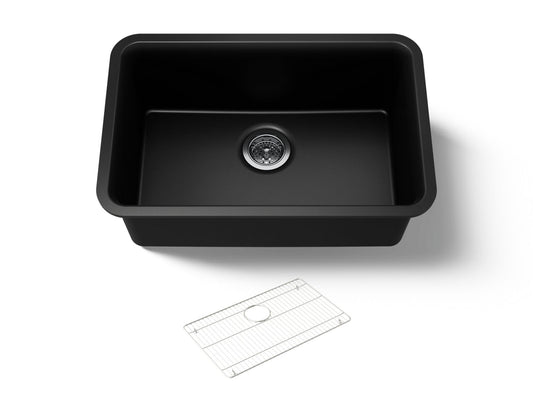 KOHLER K-28000-CM1 Cairn 27-1/2" undermount single-bowl kitchen sink - Matte Black