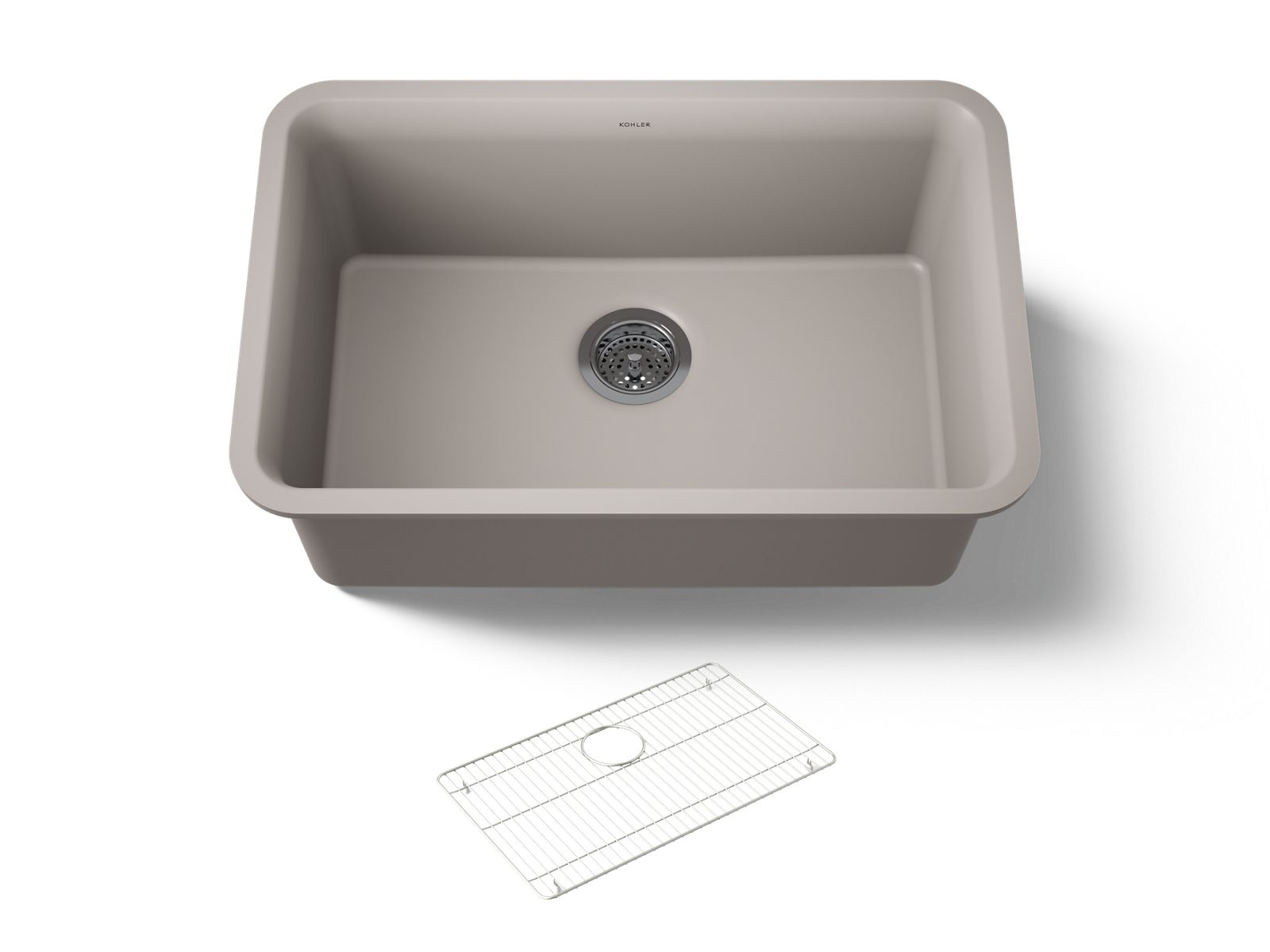 KOHLER K-28000-CM3 Cairn 27-1/2" Undermount Single-Bowl Kitchen Sink - Matte Taupe