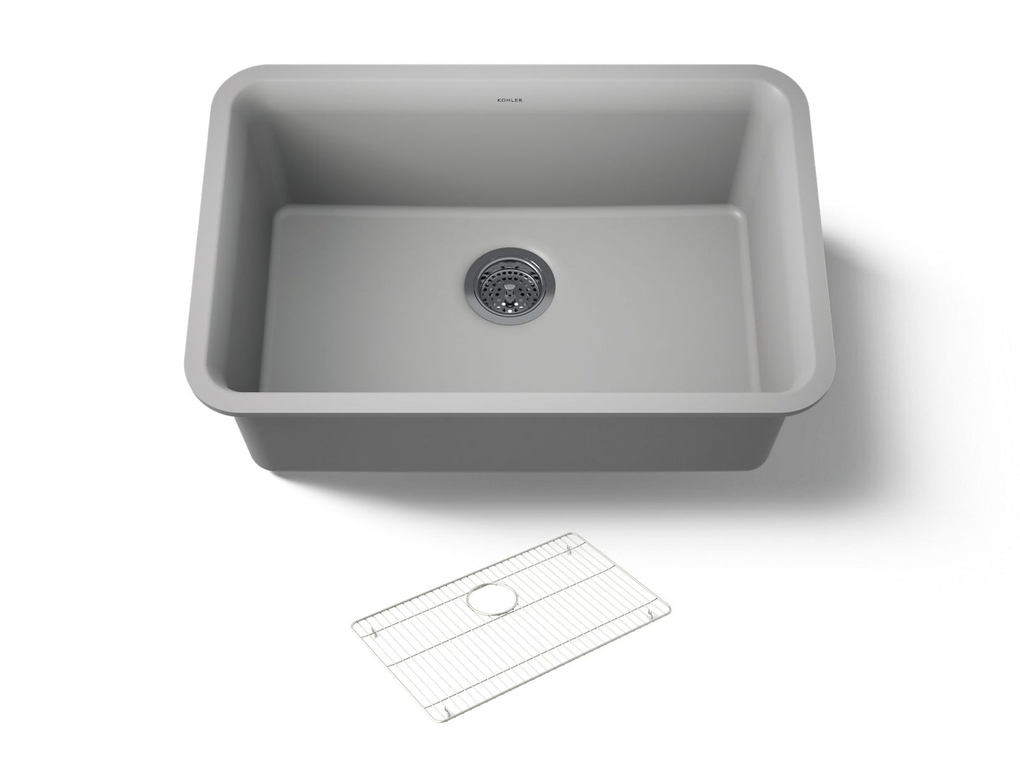 KOHLER K-28000-CM4 Cairn 27-1/2" undermount single-bowl kitchen sink - Matte Grey