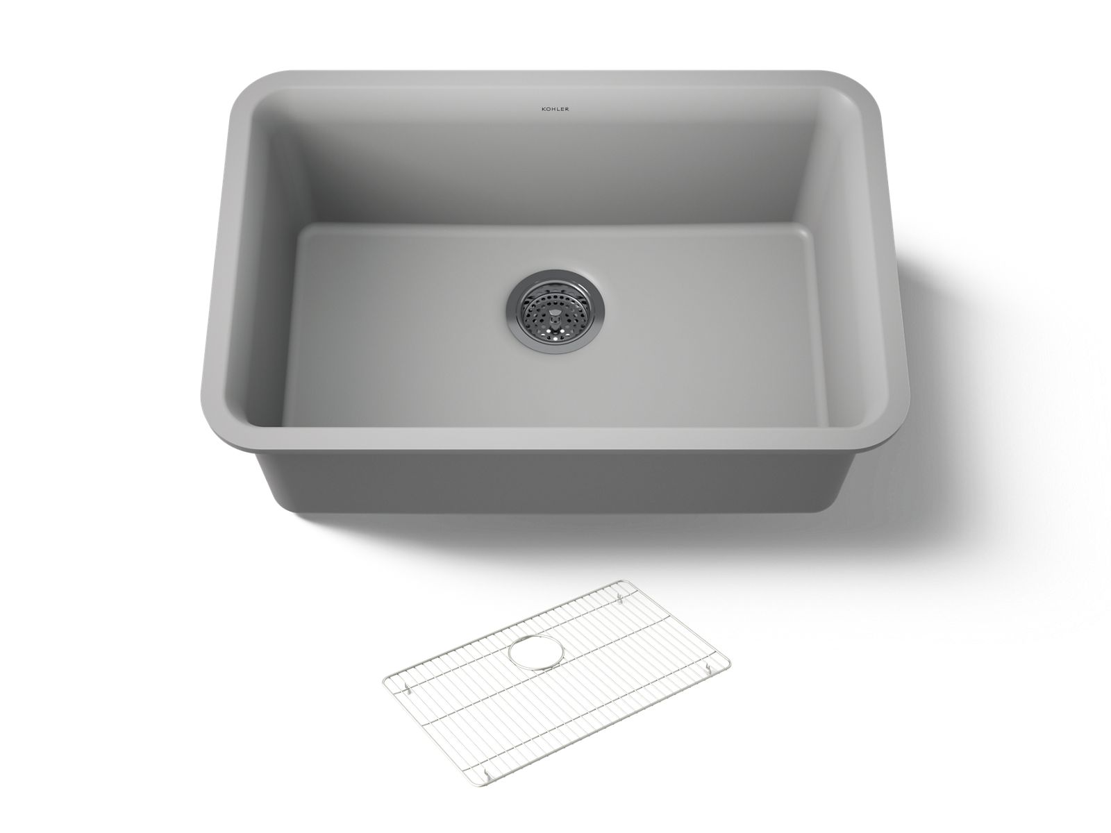 KOHLER K-28000-CM4 Cairn 27-1/2" Undermount Single-Bowl Kitchen Sink - Matte Grey
