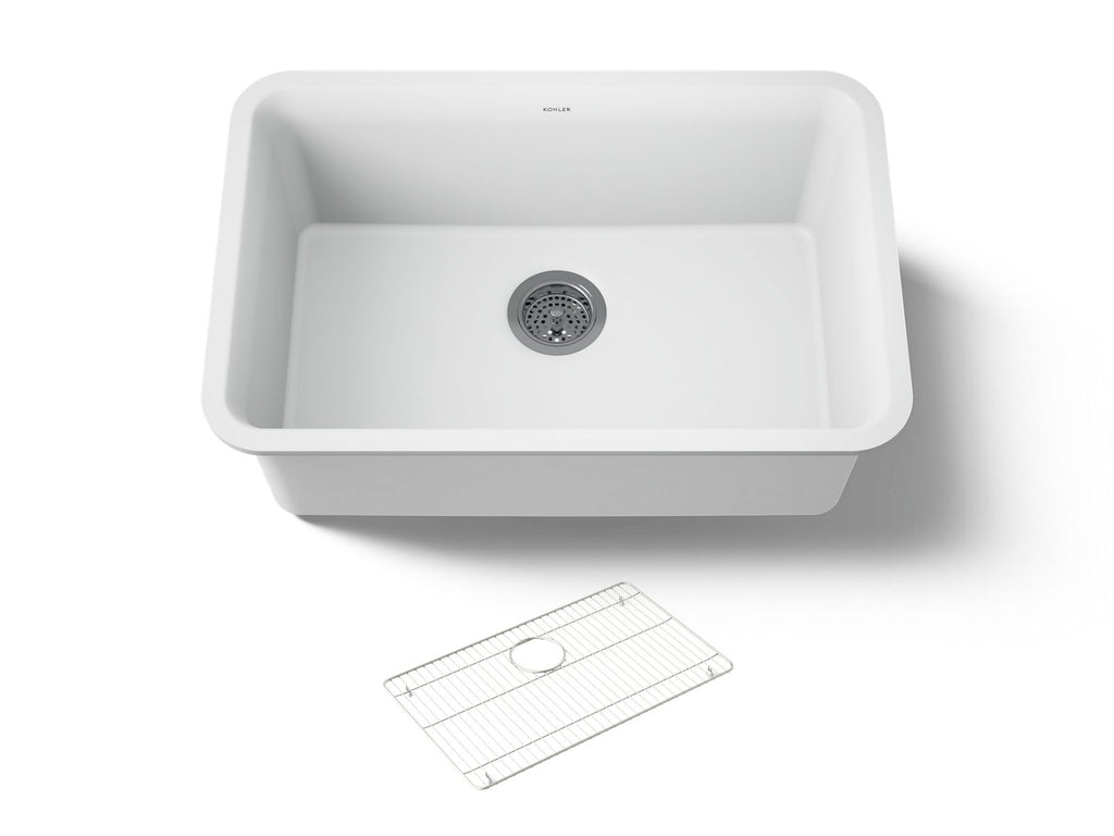 KOHLER K-28000-CM6 Cairn 27-1/2" Undermount Single-Bowl Kitchen Sink - Matte White