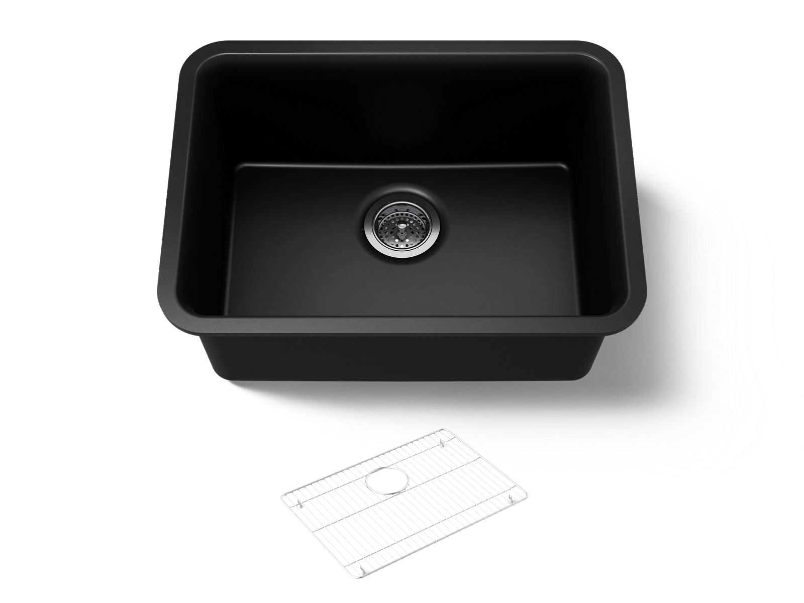 KOHLER K-28001-CM1 Cairn 24-1/2" Undermount Single-Bowl Kitchen Sink - Matte Black