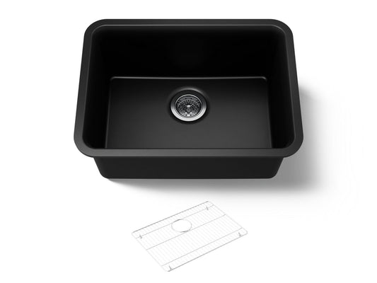 KOHLER K-28001-CM1 Cairn 24-1/2" undermount single-bowl kitchen sink - Matte Black