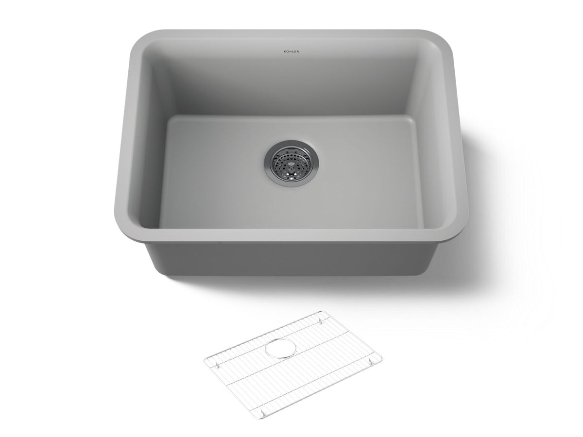 KOHLER K-28001-CM4 Cairn 24-1/2" Undermount Single-Bowl Kitchen Sink - Matte Grey