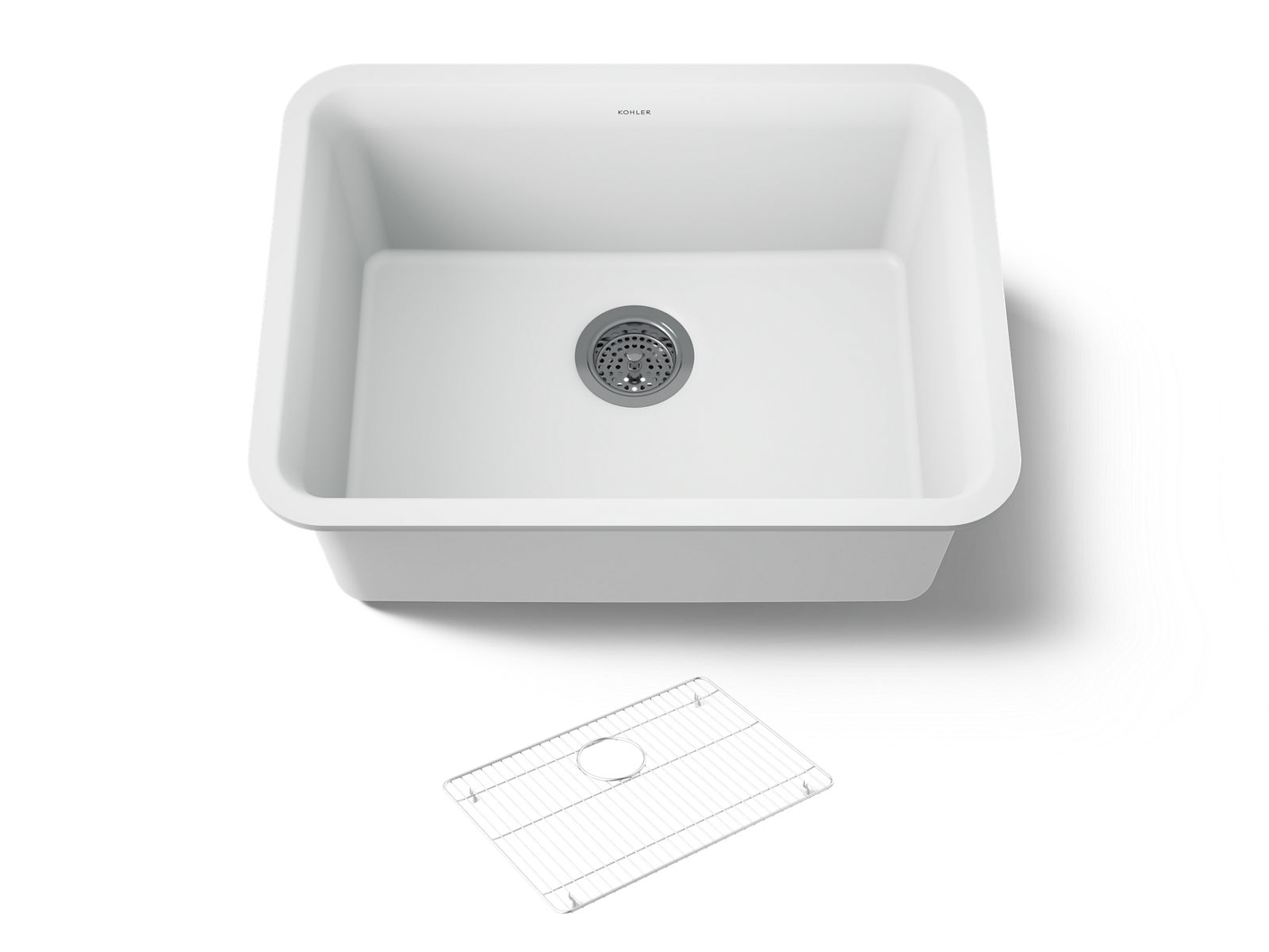 KOHLER K-28001-CM6 Cairn 24-1/2" Undermount Single-Bowl Kitchen Sink - Matte White