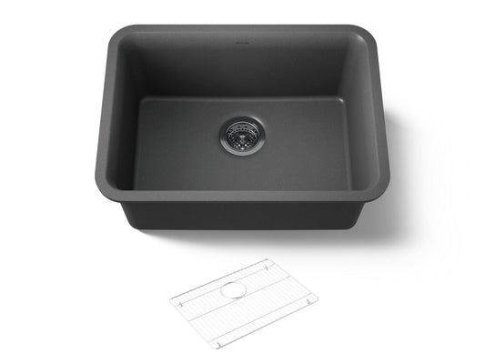 KOHLER K-28001-CM7 Cairn 24-1/2" undermount single-bowl kitchen sink - Matte Graphite