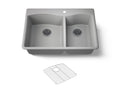 KOHLER K-28002-1-CM4 Kennon 33" Top-/Undermount Double-Bowl Kitchen Sink - Matte Grey