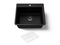 KOHLER K-28003-1-CM1 Kennon 25" Top-/Undermount Single-Bowl Kitchen Sink - Matte Black