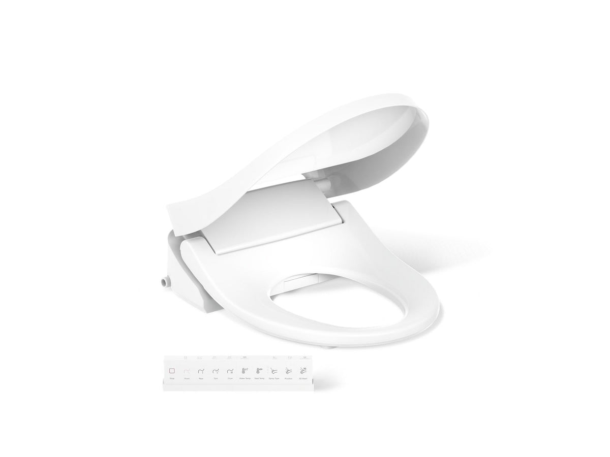 KOHLER K-28118-0 Purewash E815 Round-Front Bidet Toilet Seat With Remote Control - White