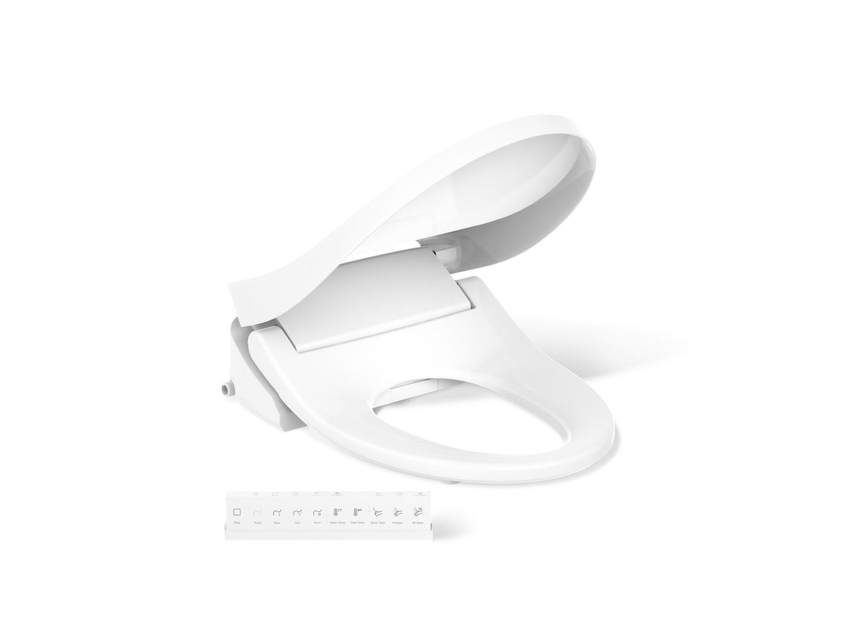 KOHLER K-28119-0 Purewash E815 Elongated Bidet Toilet Seat With Remote Control - White