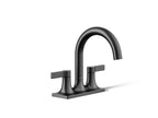 KOHLER K-28124-4-BL Venza Centerset Bathroom Sink Faucet, 1.2 Gpm - Matte Black