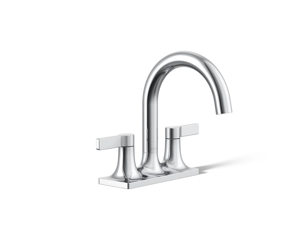 KOHLER K-28124-4-CP Venza Centerset Bathroom Sink Faucet, 1.2 Gpm - Polished Chrome