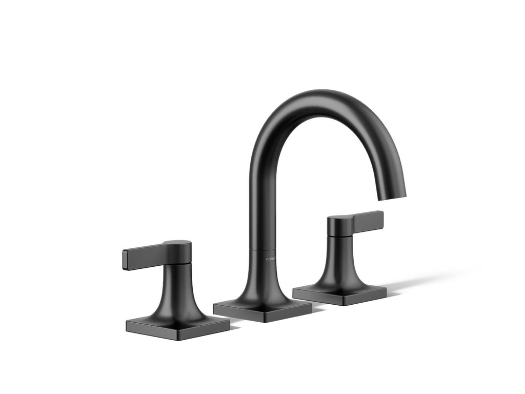 KOHLER K-28125-4-BL Venza Widespread Bathroom Sink Faucet, 1.2 Gpm - Matte Black