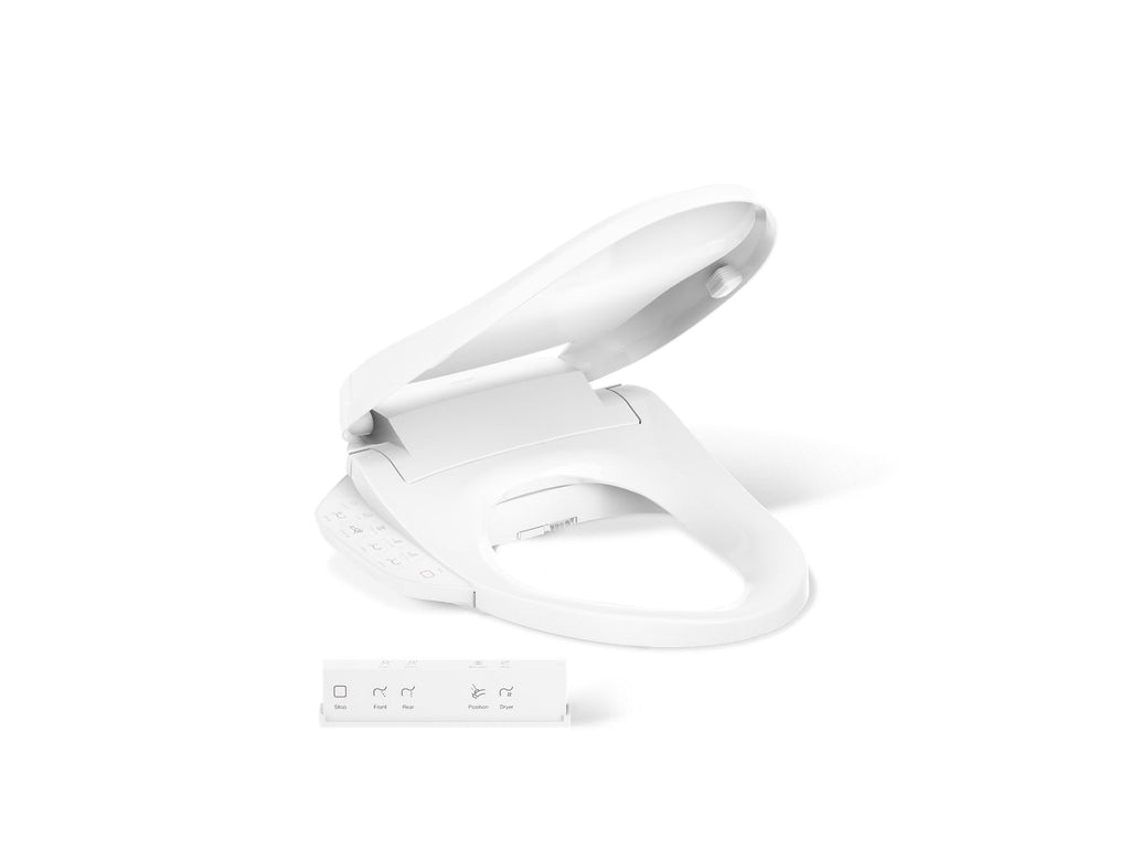 KOHLER K-28229-0 Purewash E725 Elongated Bidet Toilet Seat With Remote Control - White