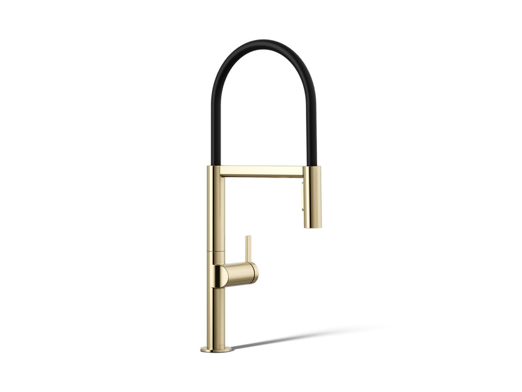 KOHLER K-28267-AF Components Semi-Professional Kitchen Sink Faucet With Two-Function Sprayhead - Vibrant French Gold