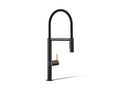 KOHLER K-28267-BMB Components Semi-Professional Kitchen Sink Faucet With Two-Function Sprayhead - Matte Black With Brushed Moderne Brass