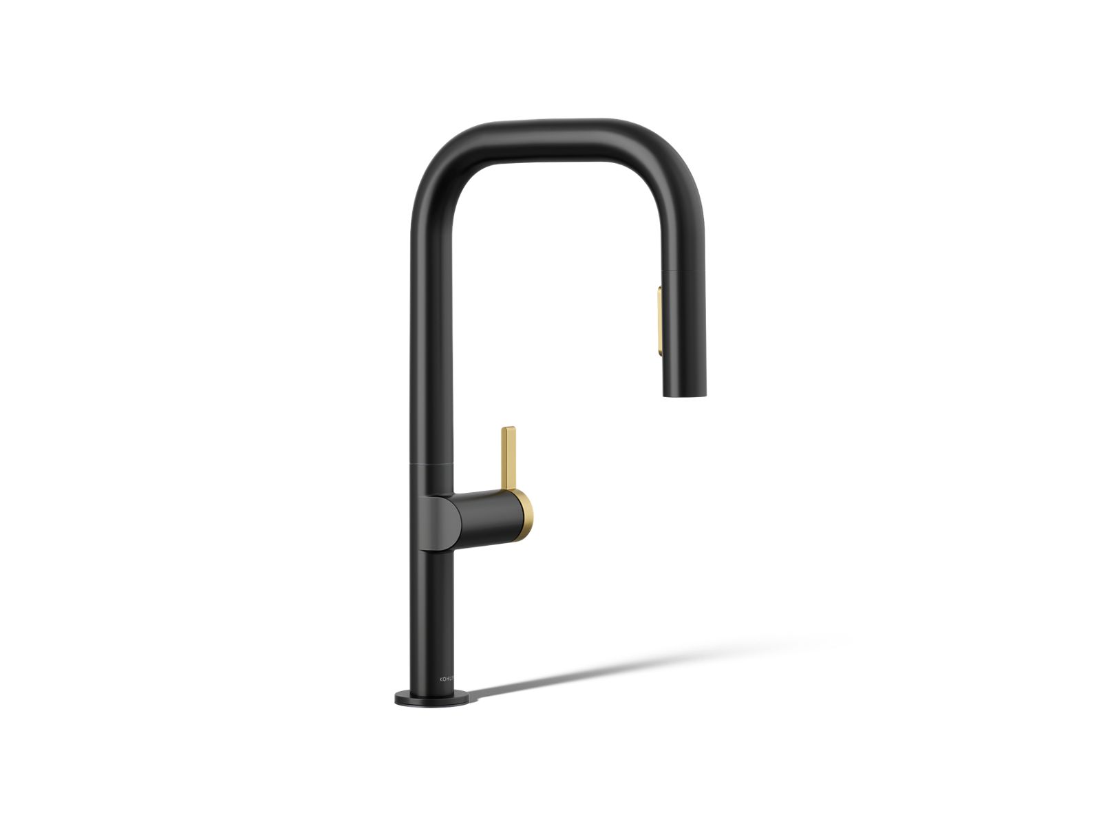 KOHLER K-28269-BMB Components Pull-Down Kitchen Sink Faucet With Two-Function Sprayhead - Matte Black With Brushed Moderne Brass