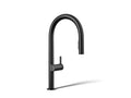 KOHLER K-28270-RT2-BL Components Touchless Pull-Down Kitchen Sink Faucet With Two-Function Sprayhead - Matte Black