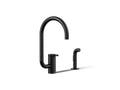 KOHLER K-28272-BL Components Single-Handle Kitchen Sink Faucet With Two-Function Extended-Reach Spout And Side Sprayer - Matte Black