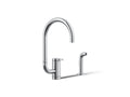 KOHLER K-28272-CP Components Single-Handle Kitchen Sink Faucet With Two-Function Extended-Reach Spout And Side Sprayer - Polished Chrome