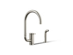 KOHLER K-28272-SN Components Single-Handle Kitchen Sink Faucet With Two-Function Extended-Reach Spout And Side Sprayer - Vibrant Polished Nickel