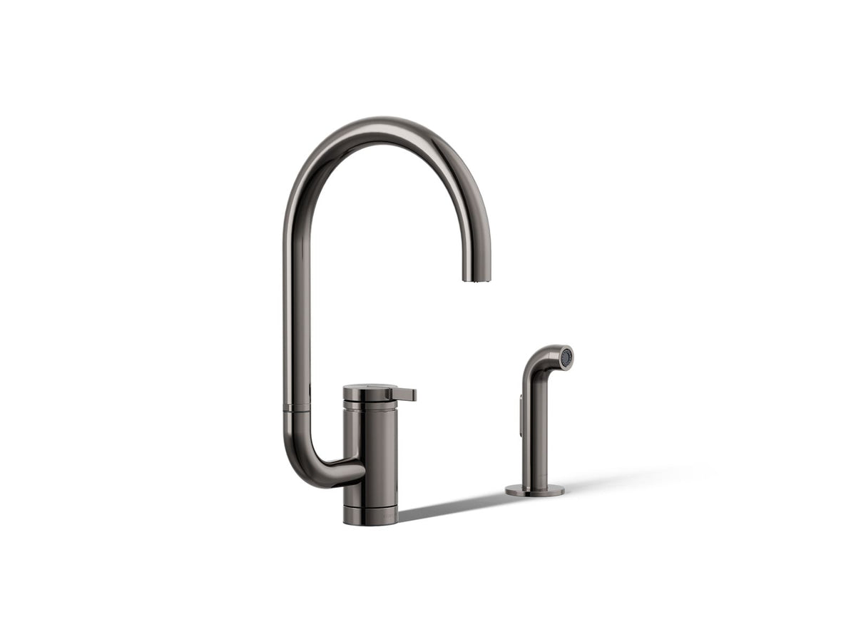 KOHLER K-28272-TT Components Single-Handle Kitchen Sink Faucet With Two-Function Extended-Reach Spout And Side Sprayer - Vibrant Titanium