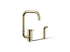KOHLER K-28274-AF Components Single-Handle Kitchen Sink Faucet With Two-Function Extended-Reach Spout And Side Sprayer - Vibrant French Gold