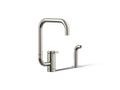 KOHLER K-28274-SN Components Single-Handle Kitchen Sink Faucet With Two-Function Extended-Reach Spout And Side Sprayer - Vibrant Polished Nickel
