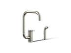 KOHLER K-28274-SN Components Single-Handle Kitchen Sink Faucet With Two-Function Extended-Reach Spout And Side Sprayer - Vibrant Polished Nickel