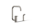 KOHLER K-28274-VS Components Single-Handle Kitchen Sink Faucet With Two-Function Extended-Reach Spout And Side Sprayer - Vibrant Stainless