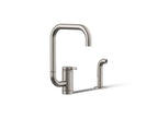 KOHLER K-28274-VS Components Single-Handle Kitchen Sink Faucet With Two-Function Extended-Reach Spout And Side Sprayer - Vibrant Stainless
