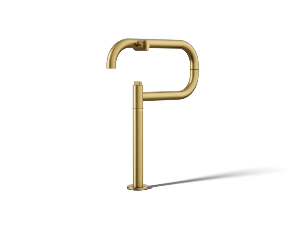 KOHLER K-28275-2MB Components Deck-Mount Pot Filler - Vibrant Brushed Moderne Brass