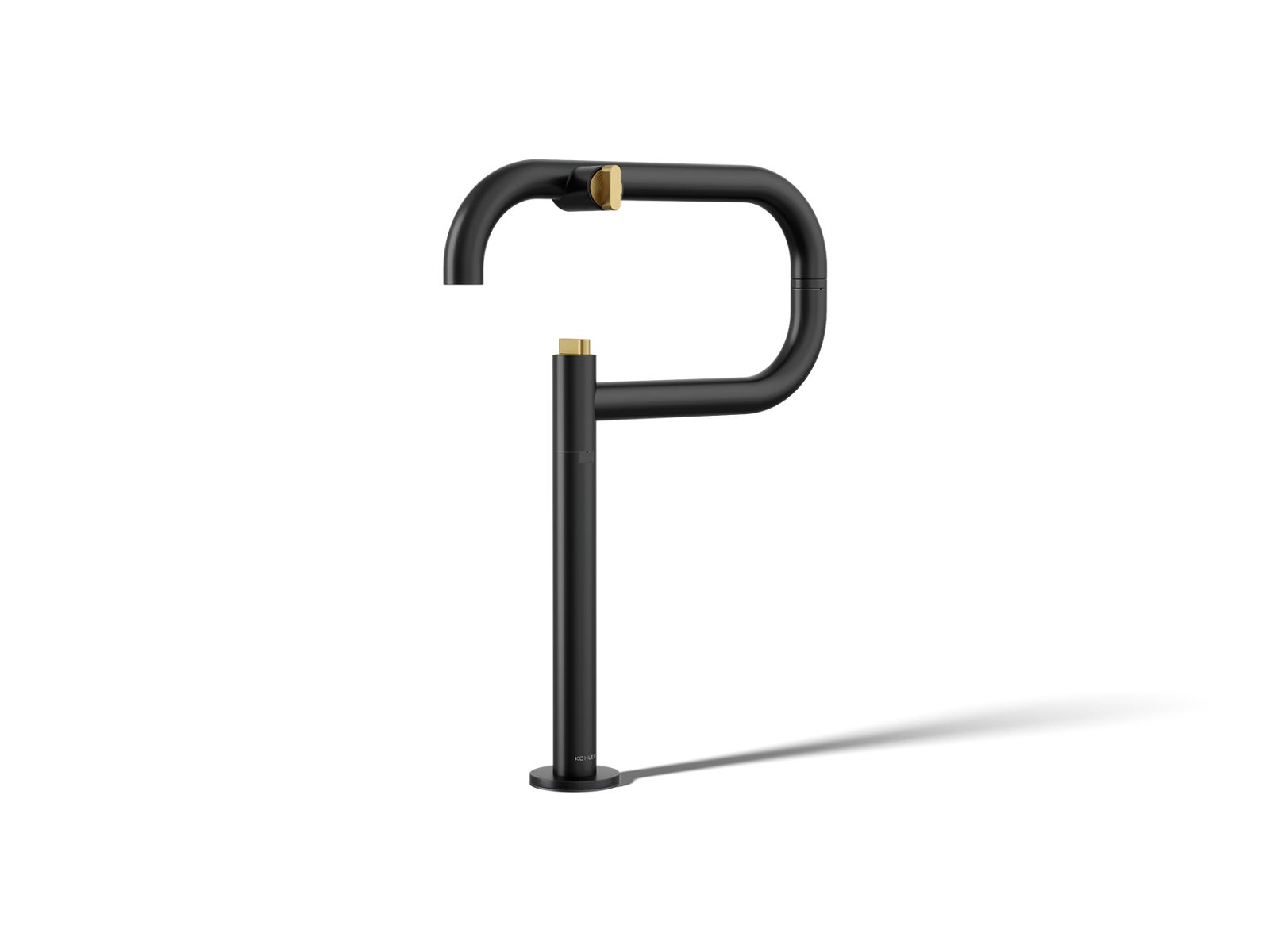 KOHLER K-28275-BMB Components Deck-Mount Pot Filler - Matte Black With Brushed Moderne Brass