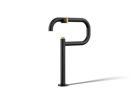 KOHLER K-28275-BMB Components Deck-mount pot filler - Matte Black with Brushed Moderne Brass