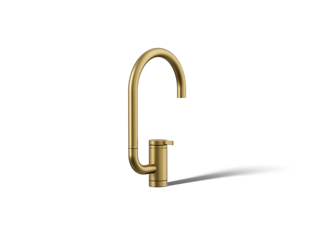 KOHLER K-28277-2MB Components Single-Handle Bar Sink Faucet With Two-Function Extended-Reach Spout - Vibrant Brushed Moderne Brass