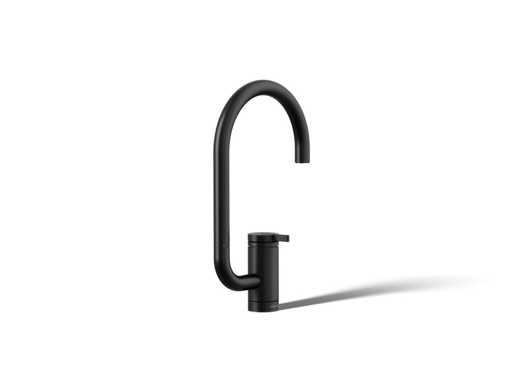 KOHLER K-28277-BL Components Single-Handle Bar Sink Faucet With Two-Function Extended-Reach Spout - Matte Black