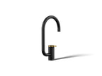 KOHLER K-28277-BMB Components Single-Handle Bar Sink Faucet With Two-Function Extended-Reach Spout - Matte Black With Brushed Moderne Brass