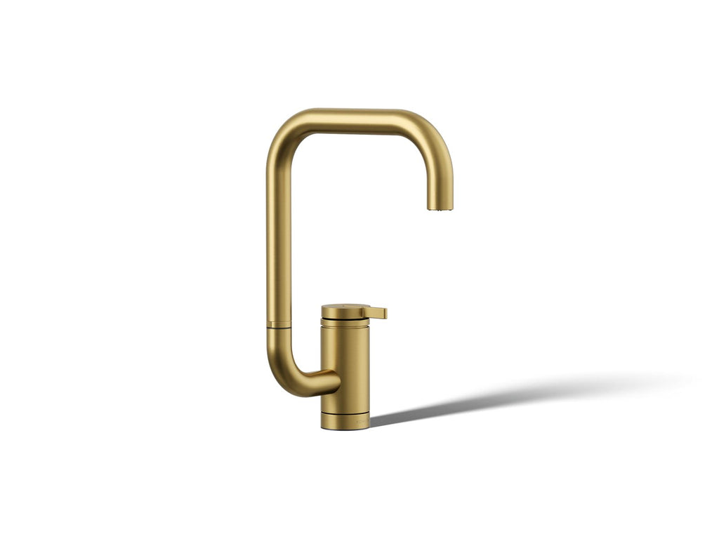 KOHLER K-28290-2MB Components Single-Handle Bar Sink Faucet With Two-Function Extended-Reach Spout - Vibrant Brushed Moderne Brass