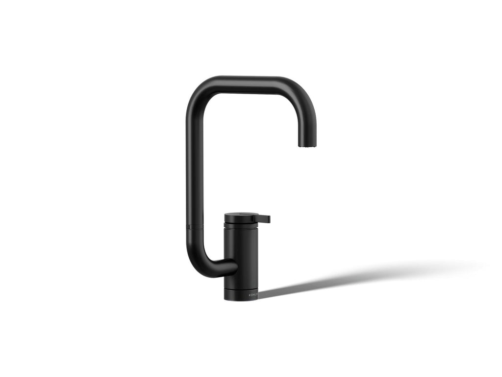 KOHLER K-28290-BL Components Single-Handle Bar Sink Faucet With Two-Function Extended-Reach Spout - Matte Black