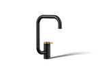 KOHLER K-28290-BMB Components Single-Handle Bar Sink Faucet With Two-Function Extended-Reach Spout - Matte Black With Brushed Moderne Brass