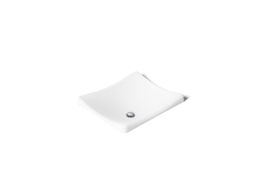 KOHLER K-2833-0 Demilav 18-1/4" Rectangular Vessel Bathroom Sink, No Overflow - White