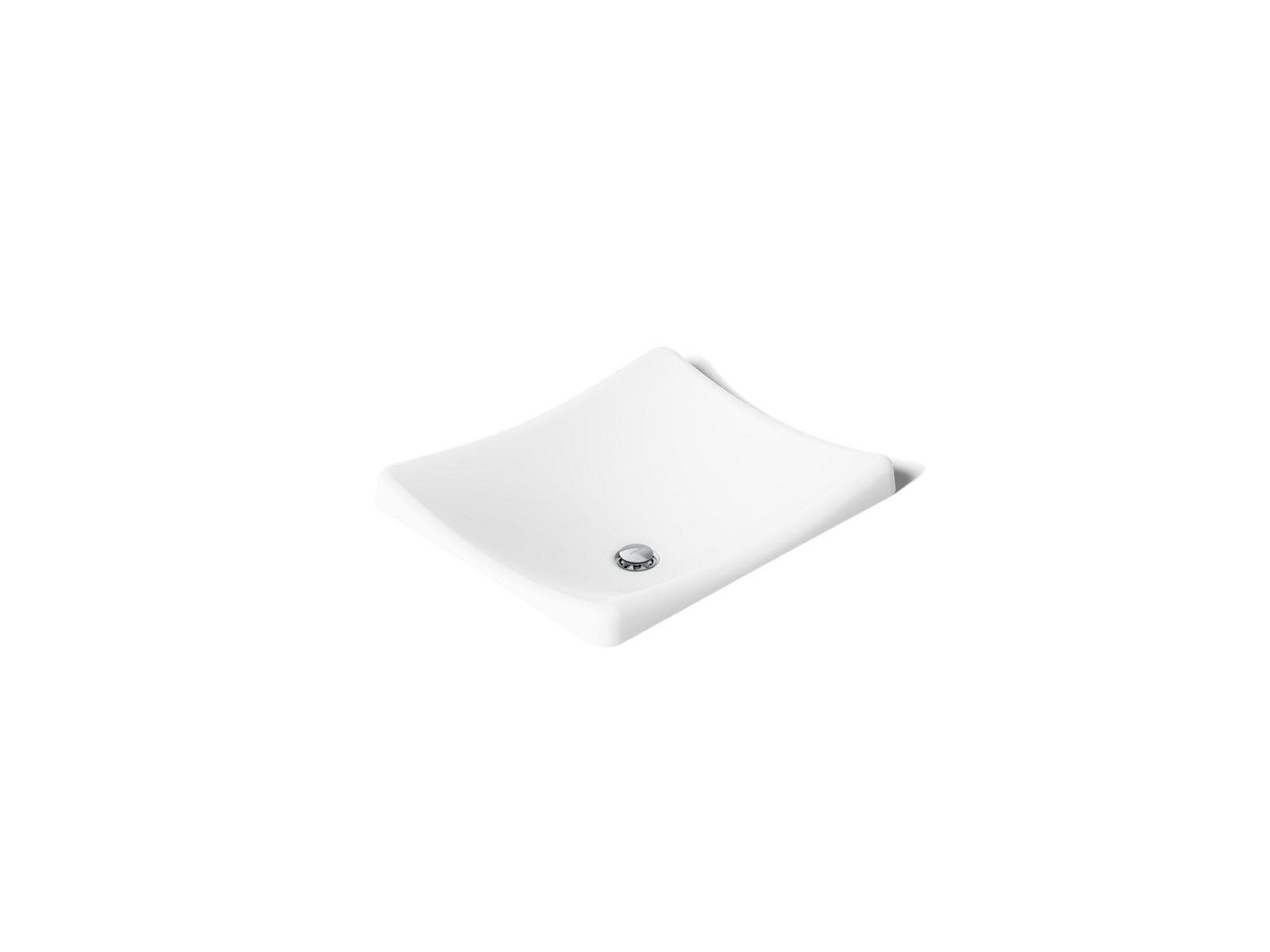 KOHLER K-2833-0 Demilav 18-1/4" Rectangular Vessel Bathroom Sink, No Overflow - White