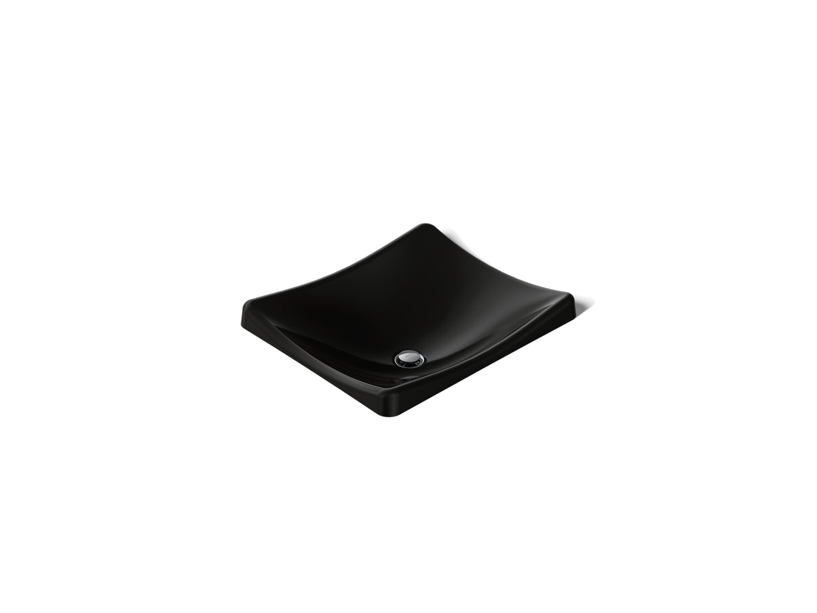 KOHLER K-2833-7 Demilav 18-1/4" Rectangular Vessel Bathroom Sink, No Overflow - Black Black