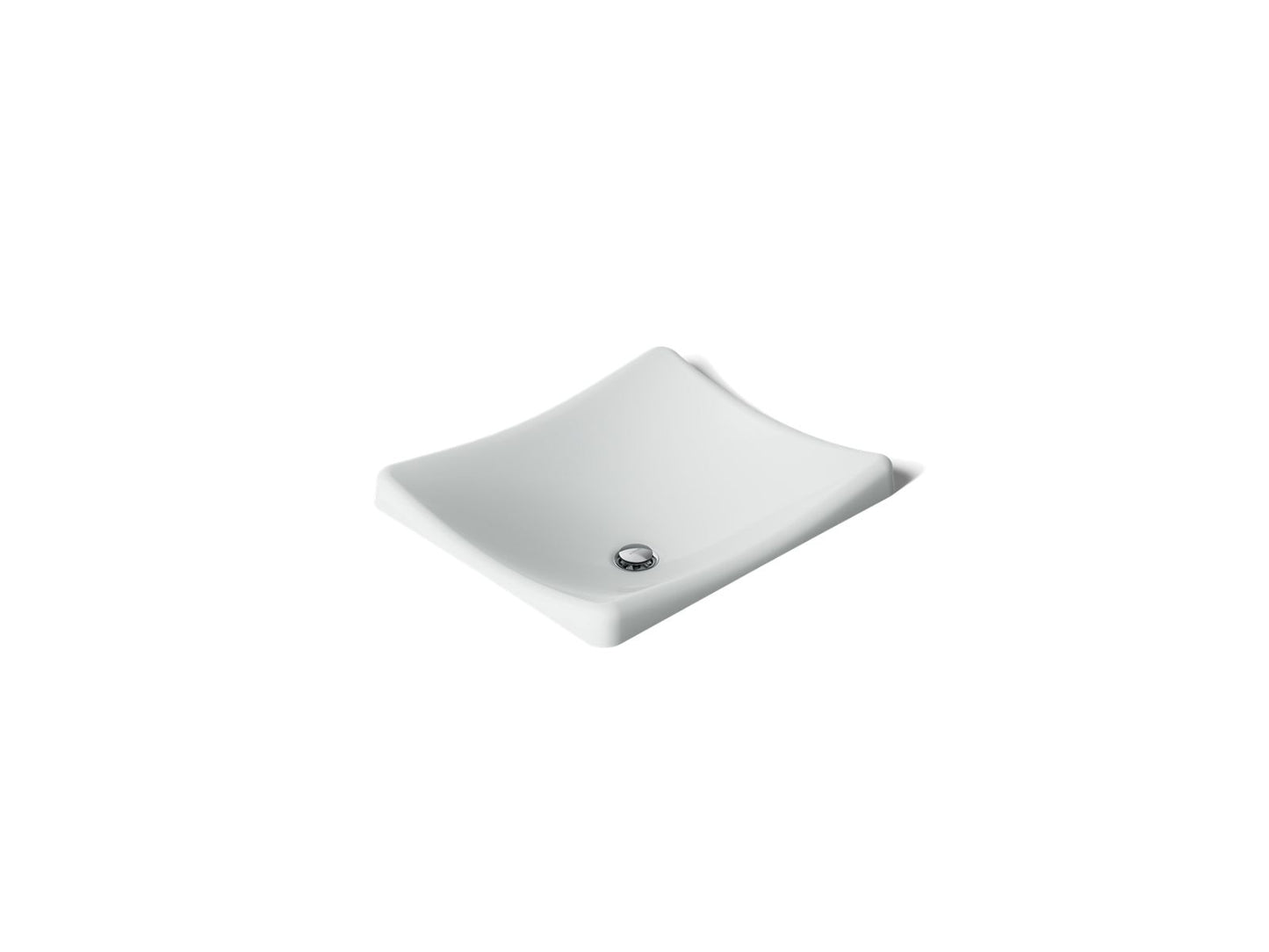 KOHLER K-2833-95 DemiLav 18-1/4" rectangular vessel bathroom sink, no overflow - Ice Grey