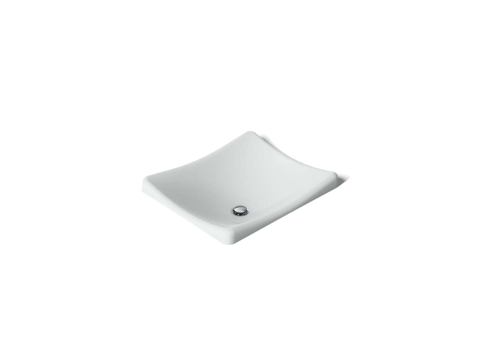 KOHLER K-2833-95 Demilav 18-1/4" Rectangular Vessel Bathroom Sink, No Overflow - Ice Grey