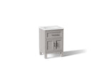 KOHLER K-28379-ASB-1WT Quo 24" Bathroom Vanity Cabinet With Sink And Quartz Top - Mohair Grey