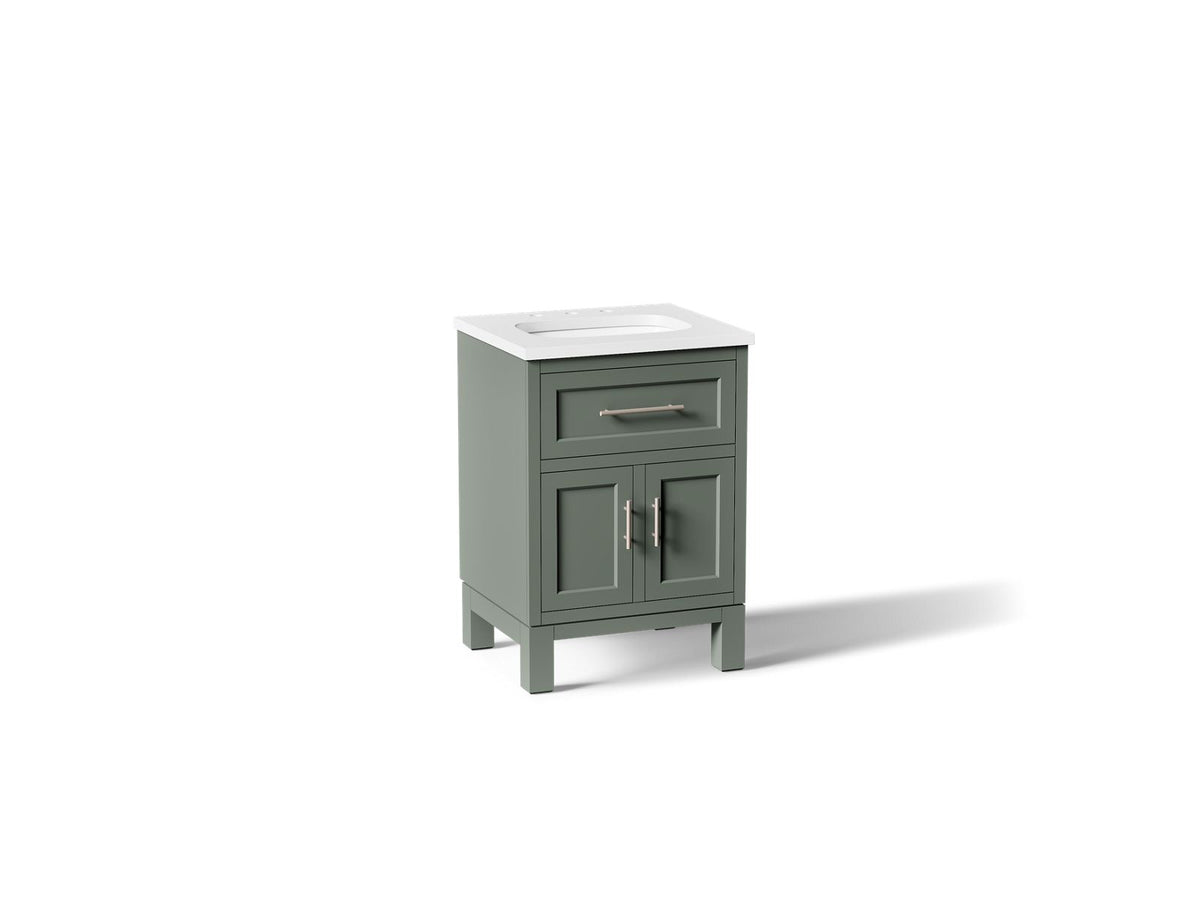 KOHLER K-28379-ASB-UMG Quo 24" bathroom vanity cabinet with sink and quartz top - Umbral Green