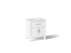 KOHLER K-28380-ASB-0 Quo 30" Bathroom Vanity Cabinet With Sink And Quartz Top - White