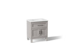 KOHLER K-28380-ASB-1WT Quo 30" Bathroom Vanity Cabinet With Sink And Quartz Top - Mohair Grey